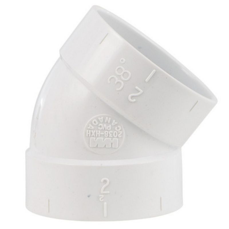 Kolano 38 stopni PVC (2038-HXH), instalacja odkurzacze centralne