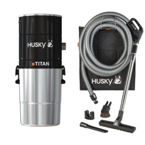 Pakiet odkurzacz centralny HUSKY Titan z zestawem do sprzątania PAKLV4530HU z wężem z włącznikiem On/Off, dł. 9,1mb