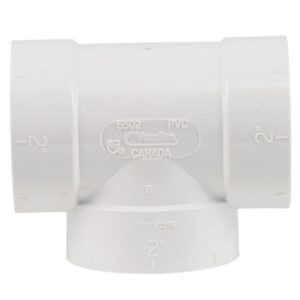 Trójnik bezpieczeństwa T krótki 90 stopni PVC, instalacja odkurzacze centralne