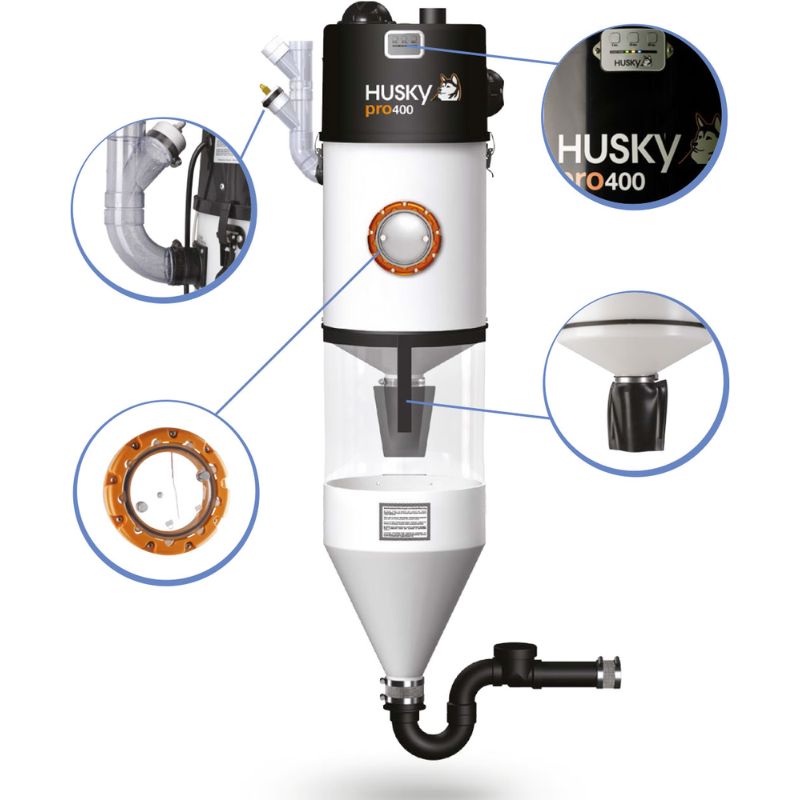 Odkurzacz centralny HUSKY PRO400 AUTOMATIC z dolnym zbiornikiem do sprzątania na sucho i mokro - obrazek 2