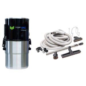 Pakiet odkurzacz centralny TopVac CHINOOK z zestawem do sprzątania z wężem z włącznikiem On/Off, dł. 9,1mb