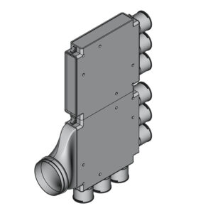 Rozdzielacz jednorzędowy z podejściem bocznym TopFlex DN160/DN75 x 9 / 2-modułowy