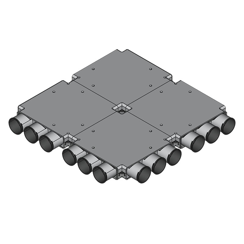 Rozdzielacz jednorzędowy TopFlex DN200/DN75 x 12 / 4-modułowy