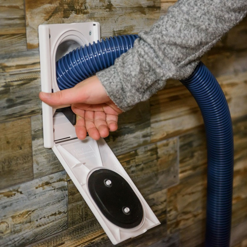 Gniazdo ssące HAH białe z mechanizmem blokady węża i włącznikiem On/Off - obrazek 3