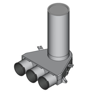 Skrzynka rozprężna TopFlex Premium DN125/3 x DN75 z przedłużką DN125/29cm - montaż pod stropem