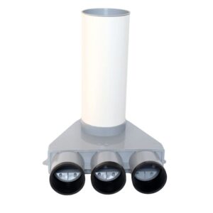 Skrzynka rozprężna TopFlex Premium DN125/3 x DN75 z przedłużką DN125/29cm - montaż pod stropem